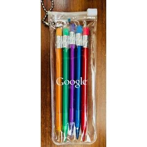 GOOGLE Colored Mechanical Pencils Pack of 5 circa 2010 RARE PROMO